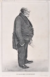 Obra de Honore Daumier (1808-1879). Charivari data de 1833: Serie Celebrites de la Caricature "M. Benjamin Dudessert" MUSEE DES BEAUX ARTS - PALAIS LONGCHAMP, MARSEILLE