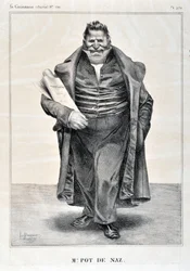 Obra de Honore Daumier (1808-1879). Charivari data de 1833: Serie Celebrites de la Caricature "M.Pot de Naz" MUSEE DES BEAUX ARTS - PALAIS LONGCHAMP, MARSEILLE