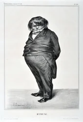 Obra de Honore Daumier (1808-1879). Charivari data de 1833: Serie Celebrites de la Caricature "M. Plum" MUSEE DES BEAUX ARTS - PALAIS LONGCHAMP, MARSEILLE