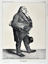 Obra de Honore Daumier (1808-1879). Charivari data de 1833: Serie Celebrites de la Caricature "M. Barthe" MUSEE DES BEAUX ARTS - PALAIS LONGCHAMP, MARSEILLE