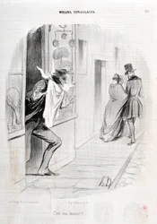 Obra de Honore Daumier (1808-1879). Charivari data de 1840 Serie MORIES CONJUAL "É a minha mulher!!! "MUSEU DE BELAS ARTES - PALÁCIO LONGCHAMP, MARSEILLE