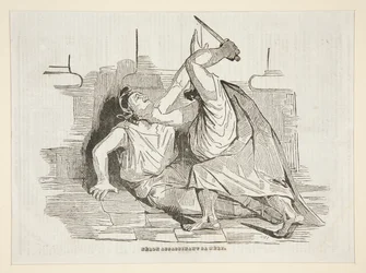 Nero assassinando a mãe, de Charivari, 9 de Abril de 1834