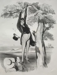 Pastorales, prato 2: Os perigos de sacudir uma ameixeira com muita vigor ..., 1845.