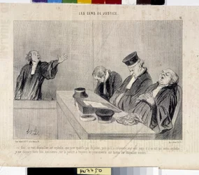 O povo da justiça. Cartoon de Honore Daumier (1808-1879), do jornal Le" Charivari", 37,5x28. Musee des Beaux Arts, Palais Longchamp, Marselha.