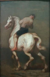 Um homem em um cavalo branco