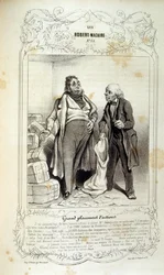 ilustrações sobre ideias e lendas Philipon sob o título Les Cent e Robert Macaire