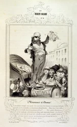 ilustrações sobre ideias e lendas Philipon sob o título Les Cent e Robert Macaire
