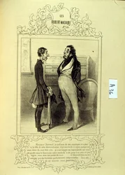 ilustrações sobre ideias e lendas Philipon sob o título Les Cent e Robert Macaire