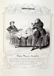 ilustrações sobre ideias e lendas Philipon sob o título Les Cent e Robert Macaire
