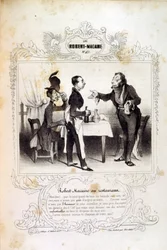 ilustrações sobre ideias e lendas Philipon sob o título Les Cent e Robert Macaire