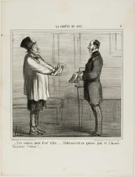 "- Não quero os vossos créditos... a data de validade é 15 de junho e o mundo deve acabar no dia 13", placa 2 de La Cométe De 1857