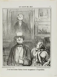 "- É realmente muito lisonjeiro ter o seu retrato exposto no Salon", placa 7 do Le Salon de 1857