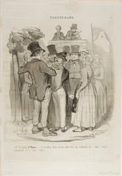 "- Então, Gringalet de Paris!.... dançarás duas vezes com a minha Catherine ...... tenta agora fazer-lhe olhinhos de ovelha", placa 27 de Pastorales
