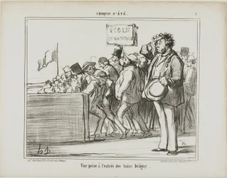 Entrada das termas públicas de Deligny, placa 3 de Croquis D
