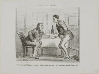 Conseguiram aclimatar a batata da Índia ao clima francês, mas continua a ser um problema aclimatar os franceses à batata da Índia!, placa 1 de La Société D