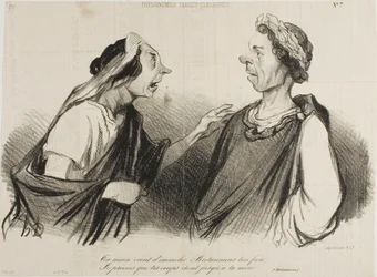"A tua mão vem para matar Britânico, o teu irmão. Prevejo que os teus golpes atingirão em breve a tua mãe", placa 7 de Physionomies Tragico-Classiques