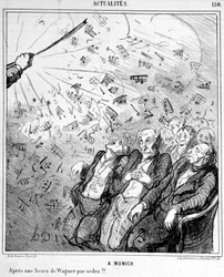 Desenho animado sobre a música de Wagner - por Honoré Daumier