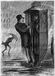 Completo!!! Cartoon de Honore Daumier (1808-1879). Gravura em "Le Monde Illustré" n°271 de 21 de Junho de 1862.