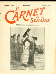 Capa do "Le Carnet de la semaine", Satirical em P&B