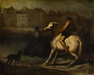 O local de rega, margem do Sena, c.1855 (óleo sobre tábua)