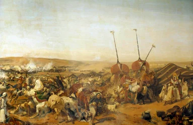 Conquete da Argélia (1830-1847): "Captura da Smalah (Smala) de Abd el Kader (Abd-el-Kader ou ibn Muhyi al-Din al-Hasani) (1807-1883) pelo Duque de Aumale em Taguin