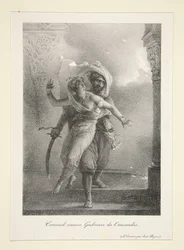 Conrad salva Gulnare do incêndio (O Corsário de Byron)