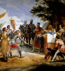 Guerra Franco-Inglesa (1202-1214): "a Batalha de Bouvines a 27/07/1214, Philippe Auguste põe em jogo a coroa da França" Ela se opôs ao exército francês de Philippe Auguste contra os Flamengos e os Welfs de Othon IV. A vitória da França foi decisiva na o