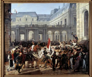 O Duque de Orleans deixou o Palácio Real para ir para o Hotel de Ville (31 de julho