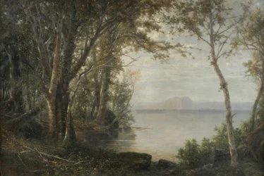 Monte Katahdin, paisagem com lago e montanha
