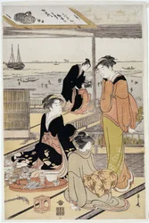 Casa de chá na Baía de Shinagawa