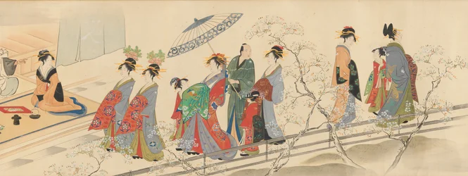 Três deuses da boa sorte Visite Yoshiwara ..., início do século XIX.