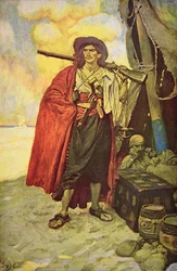 Buccaneer of Hispaniola in the Caribbean (cor litho)