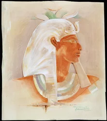 Chefe da antiga rainha egípcia Makare Hatshepsut, c início do século 20