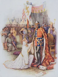 A Rainha Philippa Pleading for the Citizens of Calais, ilustração de 