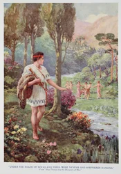À sombra de rochedos e árvores dançavam ninfas e pastores