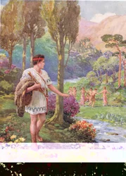 «À sombra de rochas e árvores dançavam ninfas e pastores», ilustração para 