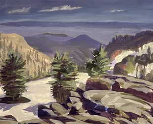 Panorama montanhoso no Parque Nacional Vulcânico de Lassen, 2000