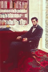 Retrato de Abraham Lincoln (cor lito)