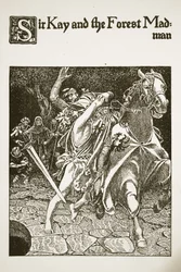 Sir Kay e o Forest Madman, ilustração de "A História dos Campeões da Mesa Redonda"