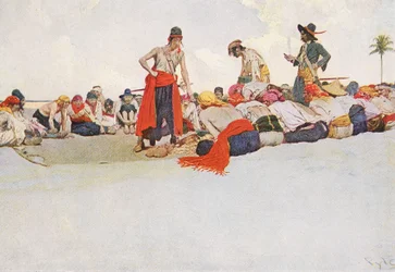 O tesouro foi dividido, início do século XX (ilustração de livro)