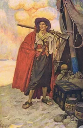 O bucaneiro era um sujeito pitoresco, do livro Howard Pyles of Pirates publicado por Harper & Bros, 1921