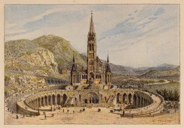 Notre-Dame de Lourdes (litografia a cores)