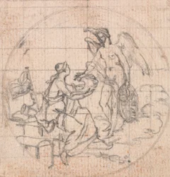 Design para uma Medalha: Figura de Britannia (?) e Fortuna (?) ou Vitória (?)