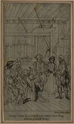 Estudo para vinheta-frontispício de "La Partie de Chasse de Henri IV", Ato III, de Colle