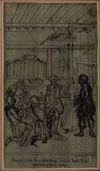 Estudo para vinheta-frontispício de "La Partie de Chasse de Henri IV", Ato III, de Colle