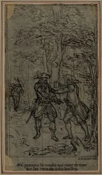 Estudo para vinheta- frontispício de "La Partie de Chasse de Henri IV", Ato II, de Colle