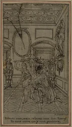 Estudo para vinheta- frontispício de "La Partie de Chasse de Henri IV", Ato I, de Colle