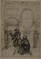 Estudo para uma segunda edição, nunca publicada, da peça de Colle "La Partie de Chasse de Henri IV", Ato I, Cena 6
