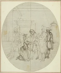 Estudo para uma segunda edição, nunca publicada, da obra de Colle "La Partie de Chasse de Henri IV", Ato III, Cena 11