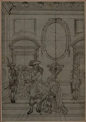 Estudo para uma segunda edição, nunca publicada, da peça de Colle "La Partie de Chasse de Henri IV", Ato I, Cena 6